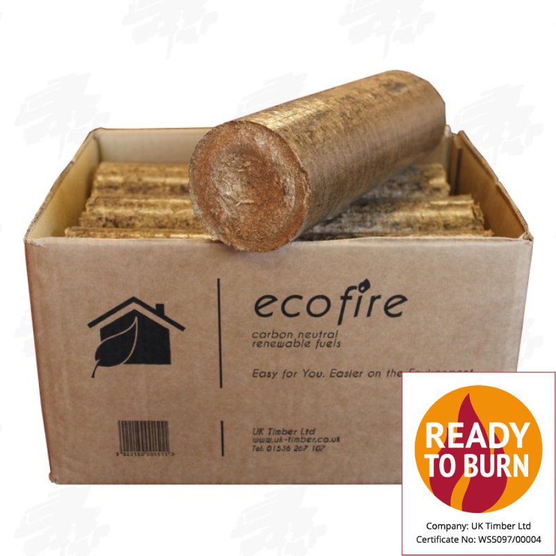 Boxed Ecofire HotRods Hardwood Briquettes | Free Nationwide Delivery | Buy Online at Firewood and Logs